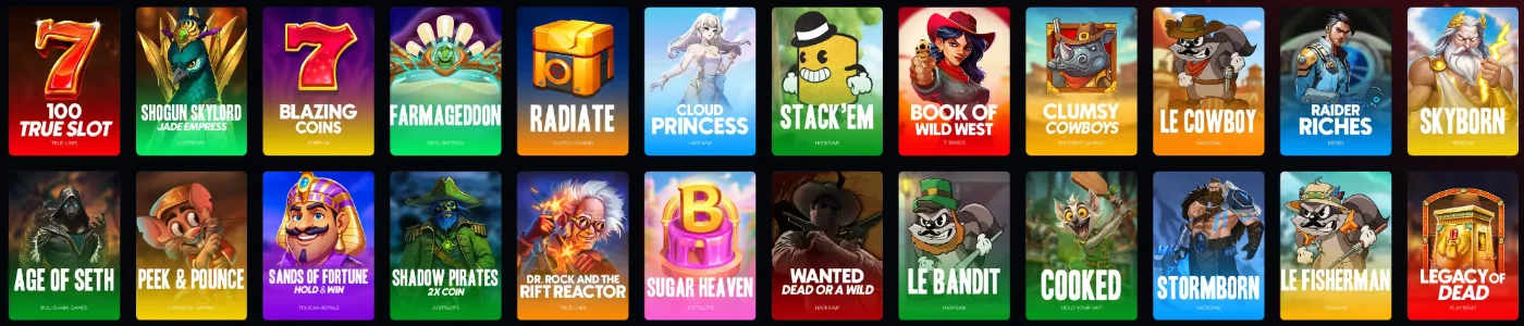 Selección de juegos y slots disponibles en Instant Casino